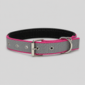 Collar Engomado Gris con Fucsia