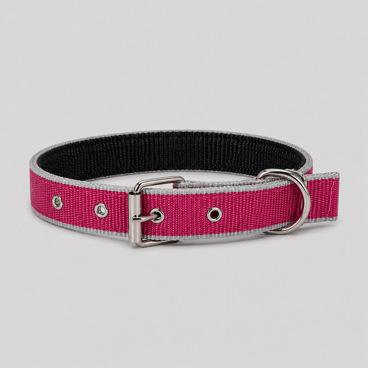 Collar Engomado Fucsia con Gris