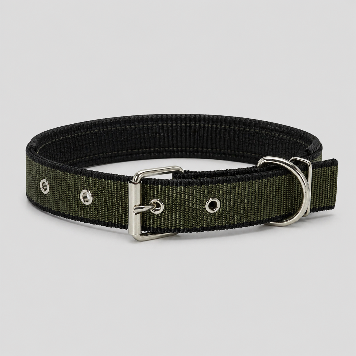 Collar Engomado Verde Oliva con Negro