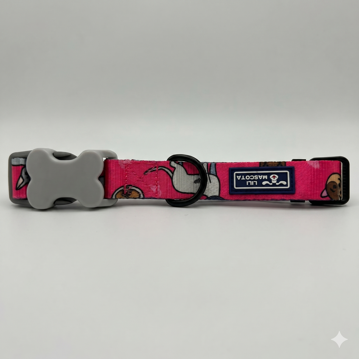 Collar Diseño Moderno Fucsia Perritos