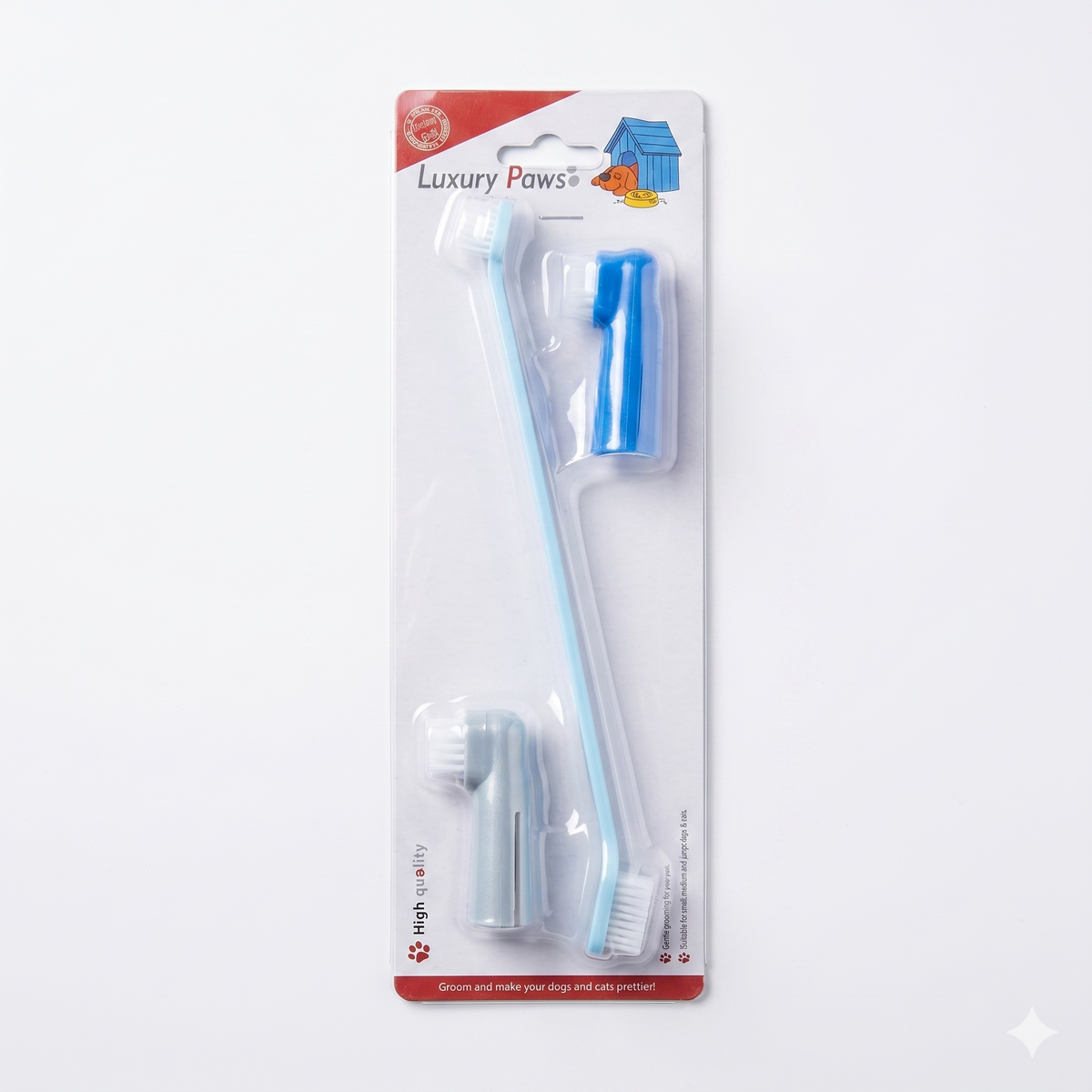 Pack de 3 Cepillos Dentales para Mascotas