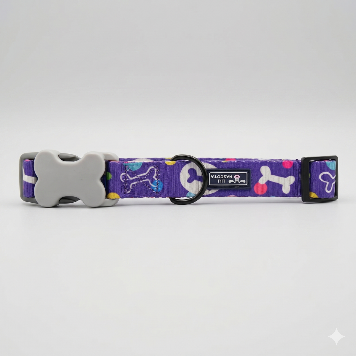 Collar Diseño Moderno Morado Circulos y Huesos